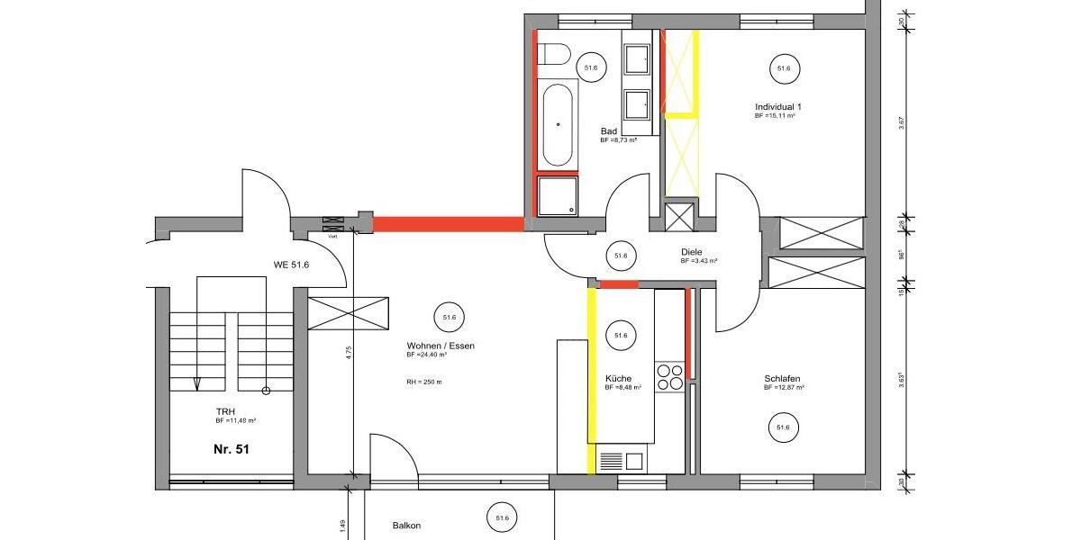 Etagenwohnung Reiskirchen - 3 Zimmer, 75 m&sup2;, 825&euro; | Angebot:26481532
