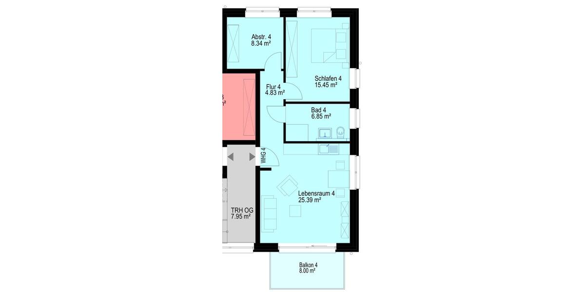 Etagenwohnung Versmold - 3 Zimmer, 61 m&sup2;, 795&euro; | Angebot:26026054