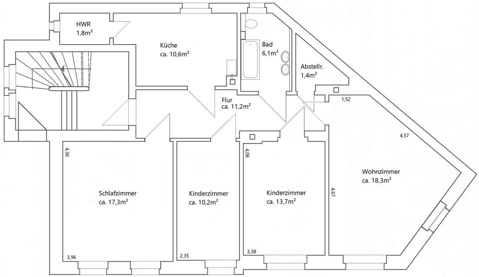 Erdgeschoßwohnung Altenburg - 4 Zimmer, 91 m&sup2;, 495&euro; | Angebot:25975046