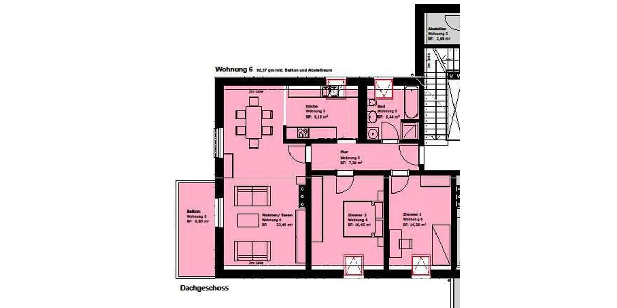 Dachgeschoßwohnung Bestensee - 3 Zimmer, 93 m&sup2;, 1.400&euro; | Angebot:26423302