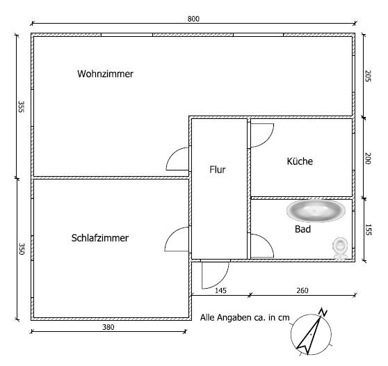 Etagenwohnung Penig - 2 Zimmer, 45 m&sup2;, 225&euro; | Angebot:20386025