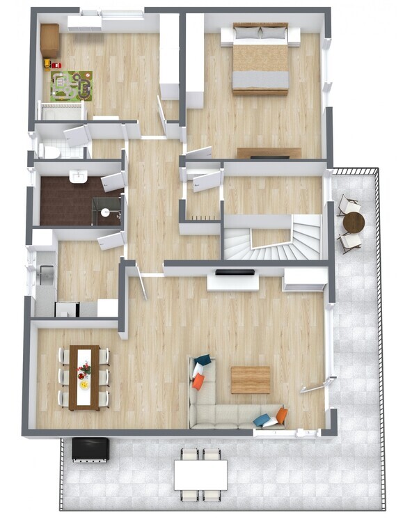 neu renovierte Wohnung am Ortsrand mit Fernblick