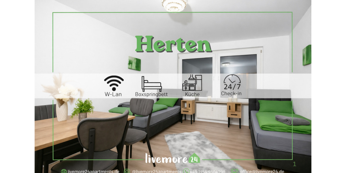 Wohnen auf Zeit Herten - 3 Zimmer, 75 m&sup2;, 15&euro; | Angebot:25926335