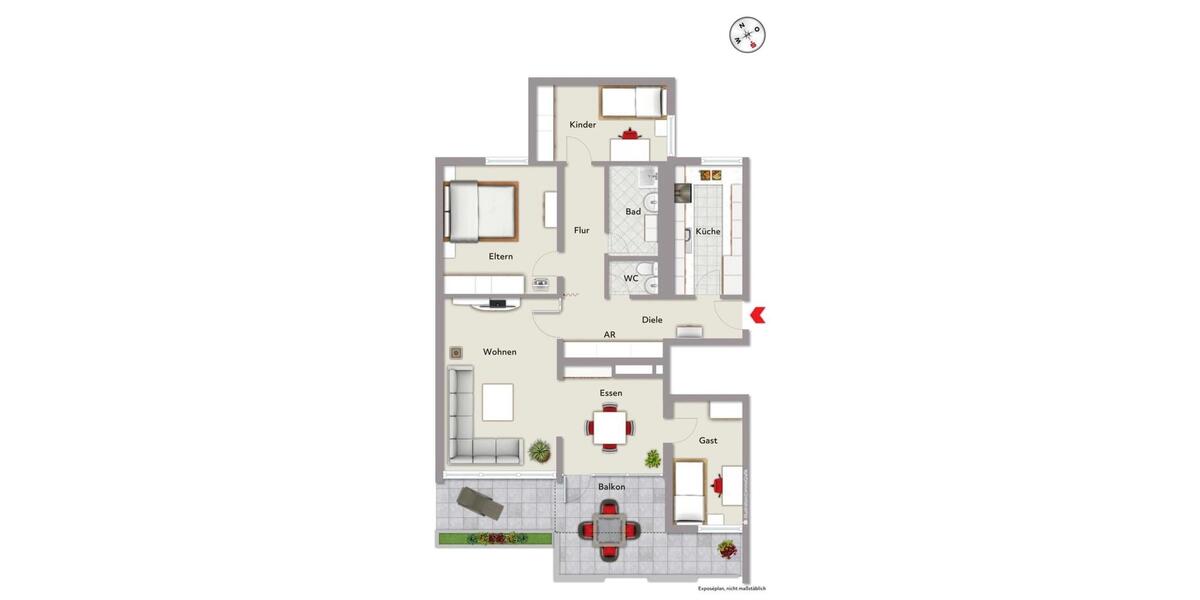 Dachgeschoßwohnung Nürnberg Gaismannshof - 4.5 Zimmer, 127 m&sup2;, 1.550&euro; | Angebot:25306318