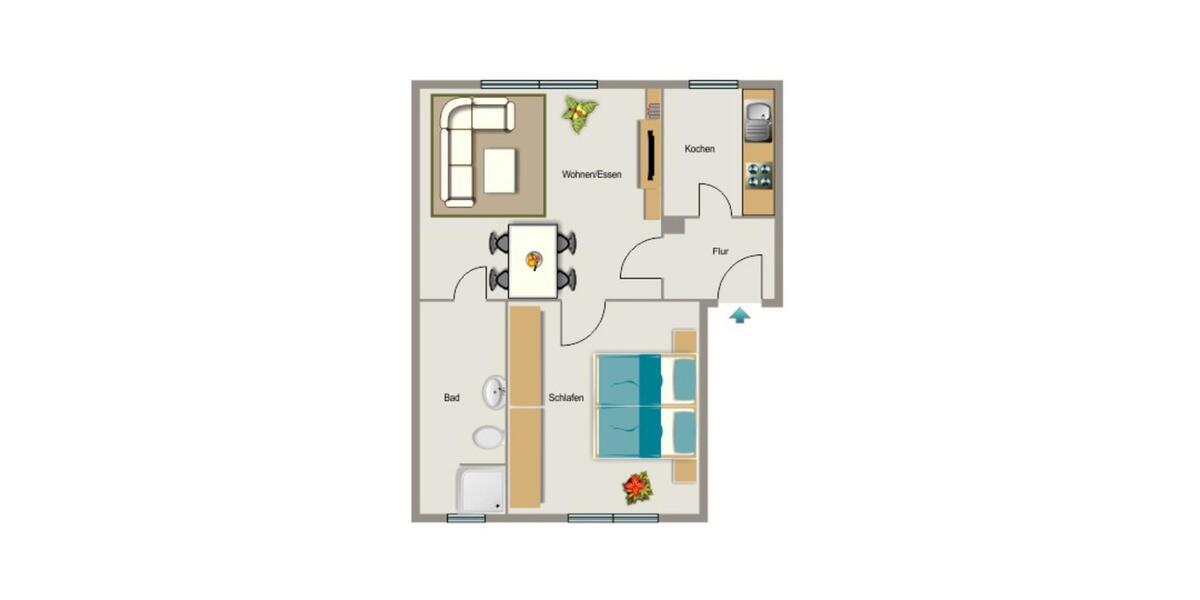 Etagenwohnung Herne Eickel - 2.5 Zimmer, 42 m&sup2;, 361&euro; | Angebot:25252415