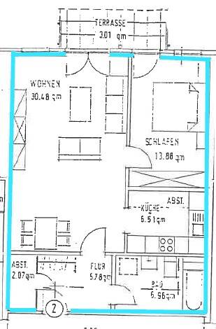 Terrassenwohnung Eisenach - 2 Zimmer, 68 m&sup2;, 570&euro; | Angebot:26128265