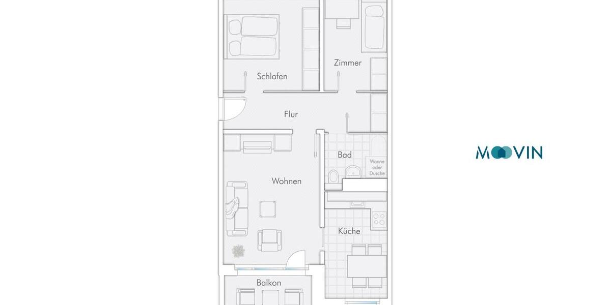 Etagenwohnung Rostock Groß-Klein - 3 Zimmer, 57 m&sup2;, 415&euro; | Angebot:24125875