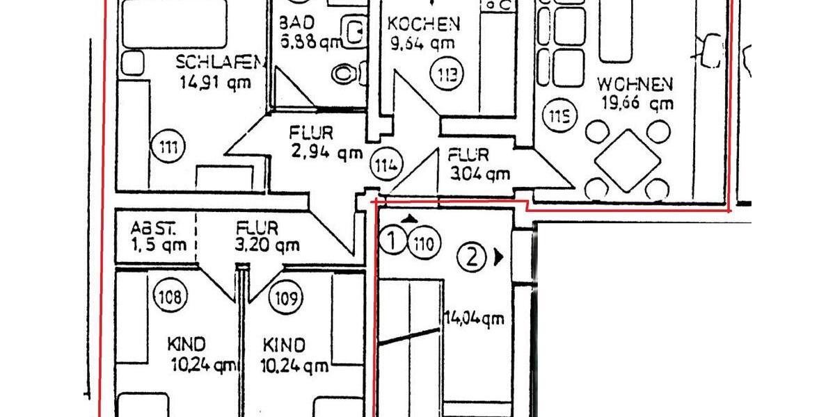 Erdgeschoßwohnung Staßfurt - 4 Zimmer, 80 m&sup2;, 450&euro; | Angebot:26459501