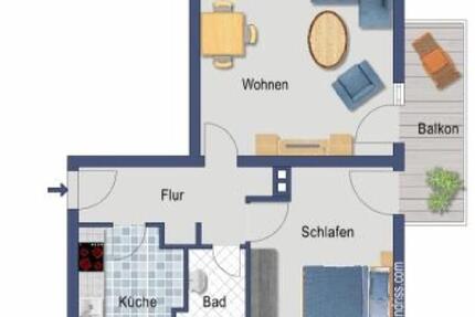 2 12 Zimmer Wohnung in Duisburg-Bissingheim, 1.OG, großer Balkon 2 zimmer