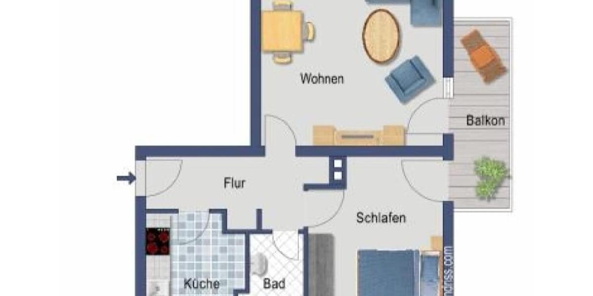 2 12 Zimmer Wohnung in Duisburg-Bissingheim, 1.OG, großer Balkon 2 zimmer