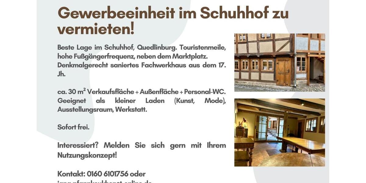 Gewerbeobjekt Quedlinburg - 357&euro; | Angebot:25936874