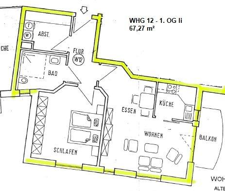 Etagenwohnung Recke - 2 Zimmer, 67 m&sup2;, 445&euro; | Angebot:26533979