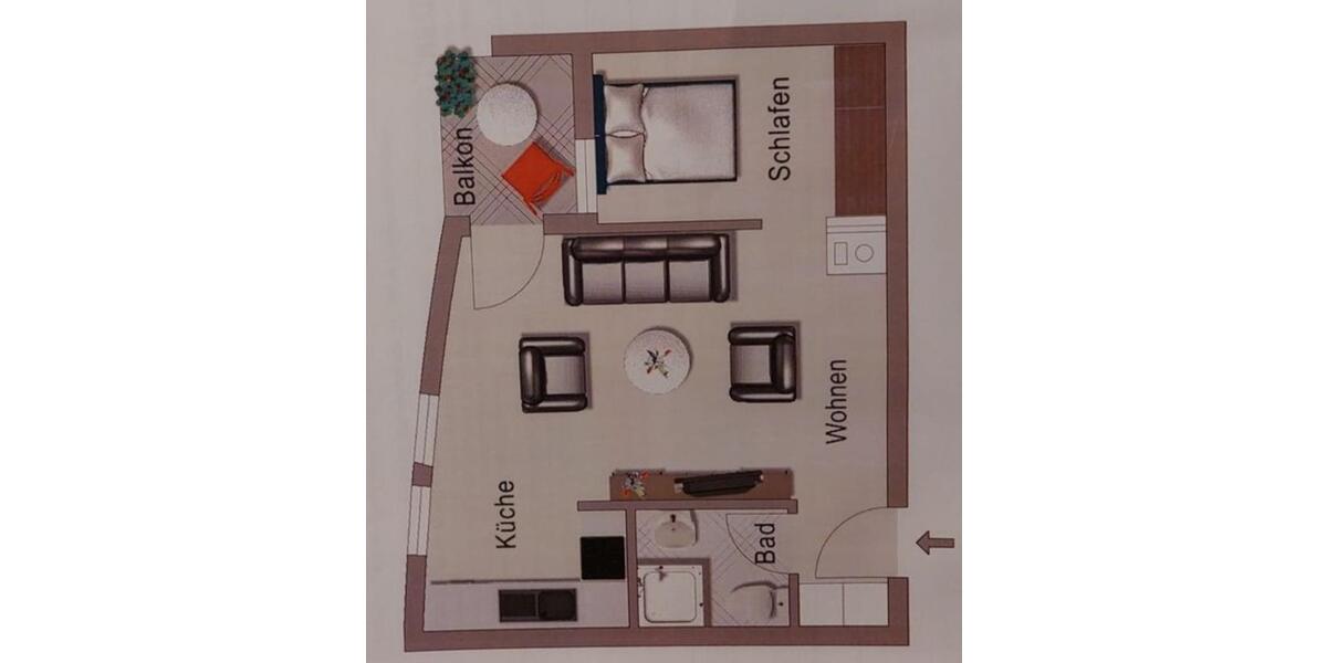 Hochparterre Heilbronn Kernstadt - 2 Zimmer, 38 m&sup2;, 500&euro; | Angebot:25219352