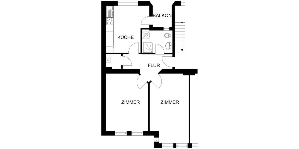Etagenwohnung Hagen Hagen-Nord - 2 Zimmer, 64 m&sup2;, 422&euro; | Angebot:25918603
