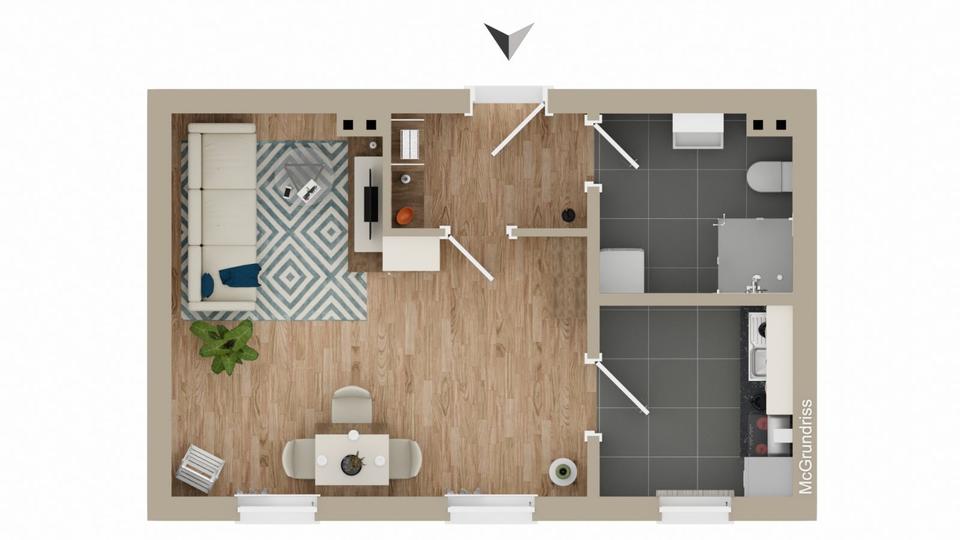 Etagenwohnung Weißwasser (Oberlausitz) - 1 Zimmer, 44 m&sup2;, 254&euro; | Angebot:24636785