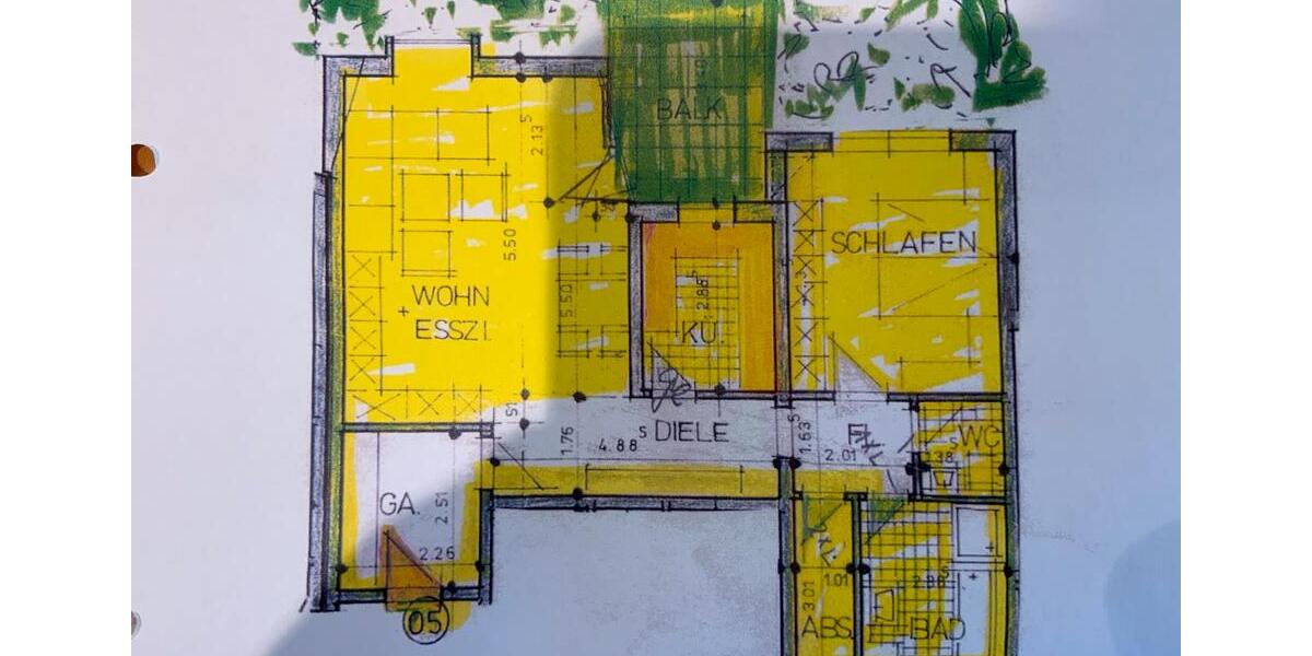 Große 2-Zimmer-Wohnung mit Einbauküche & Terrasse im Erdgeschoss 2 zimmer