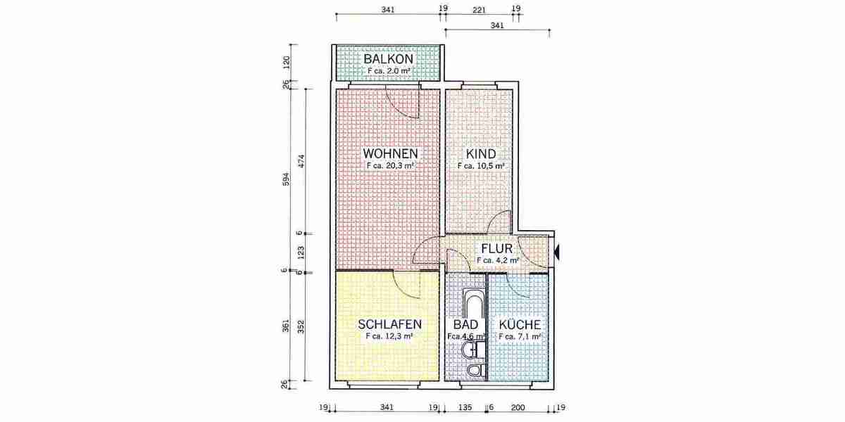 Etagenwohnung Döbeln Pommlitz - 3 Zimmer, 58 m&sup2;, 299&euro; | Angebot:26156225