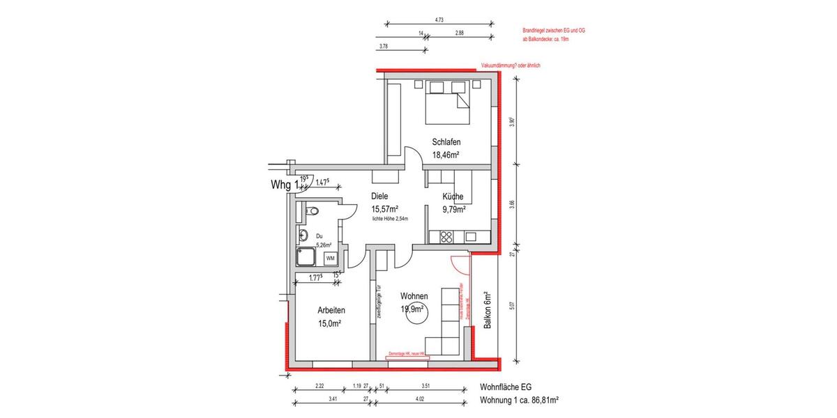 Etagenwohnung Simmern/Hunsrück Hunsrück - 3 Zimmer, 87 m&sup2;, 655&euro; | Angebot:25179331