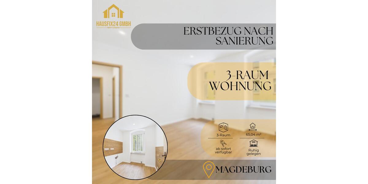 Etagenwohnung Magdeburg - 3 Zimmer, 65 m&sup2;, 637&euro; | Angebot:26299832