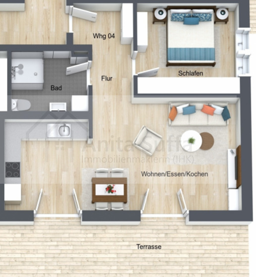 Erdgeschoßwohnung Dombühl - 2 Zimmer, 67 m&sup2;, 800&euro; | Angebot:26489969
