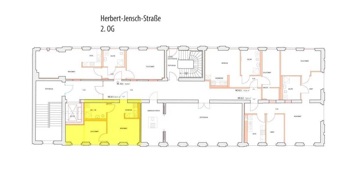 Etagenwohnung Frankfurt (Oder) Frankfurt - 2 Zimmer, 40 m&sup2;, 421&euro; | Angebot:25909338