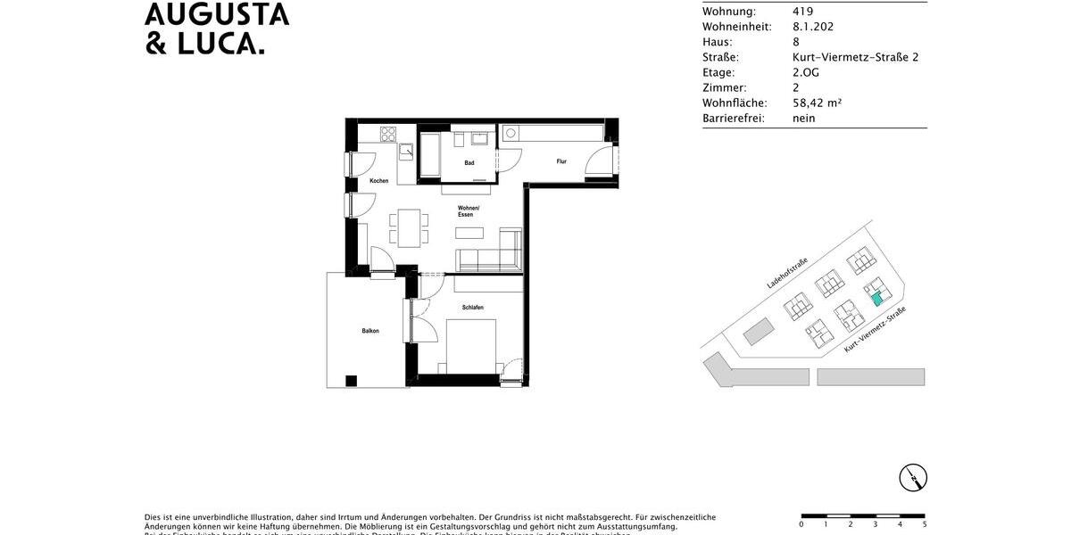 Etagenwohnung Augsburg - 2 Zimmer, 58 m&sup2;, 1.135&euro; | Angebot:25592503