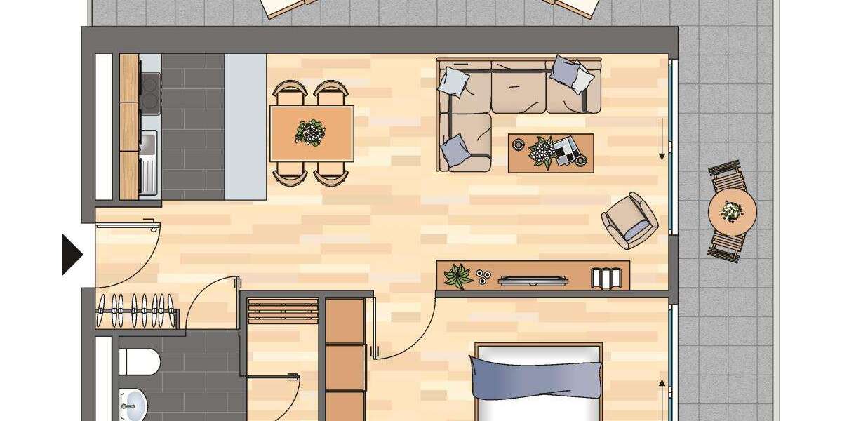 Etagenwohnung Ludwigshafen am Rhein Mitte - 2 Zimmer, 59 m&sup2;, 556&euro; | Angebot:25272421