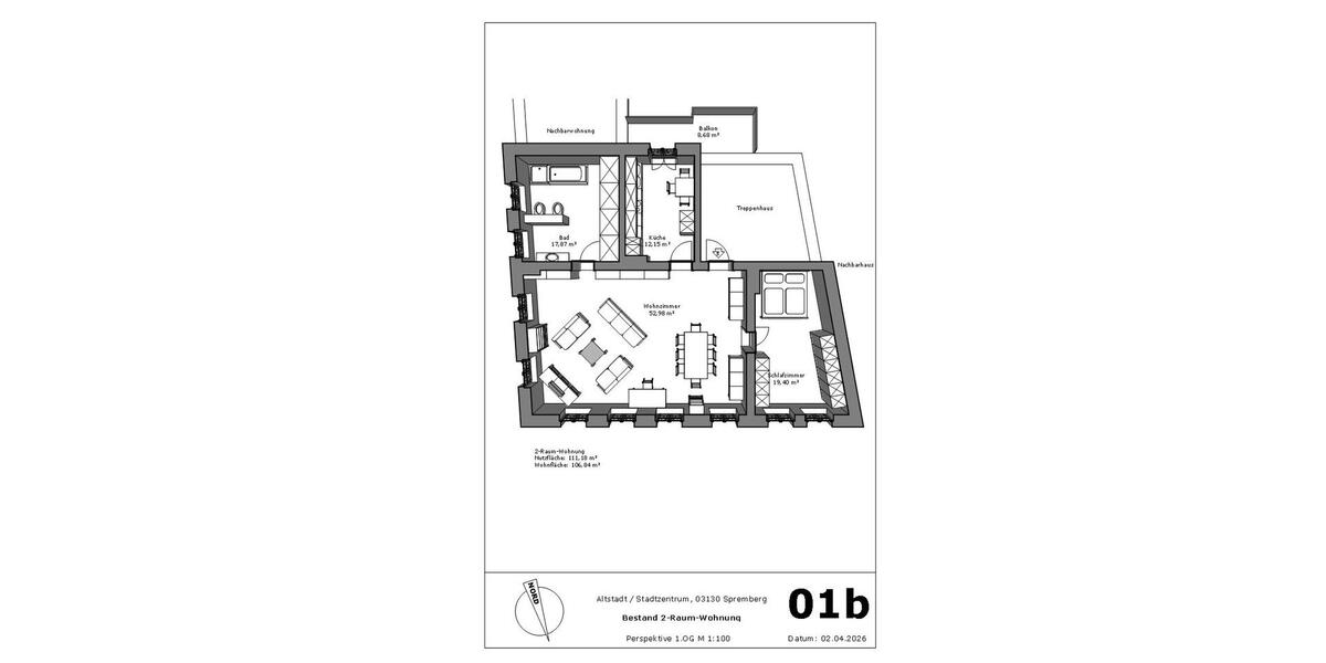 Etagenwohnung Spremberg - 2 Zimmer, 107 m&sup2;, 700&euro; | Angebot:26025980