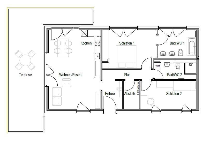 Exklusives Wohnen im 4. Obergeschoss: Traumhafte 3-Zimmer-Neubau-Wohnung mit Dachterrasse 3 zimmer