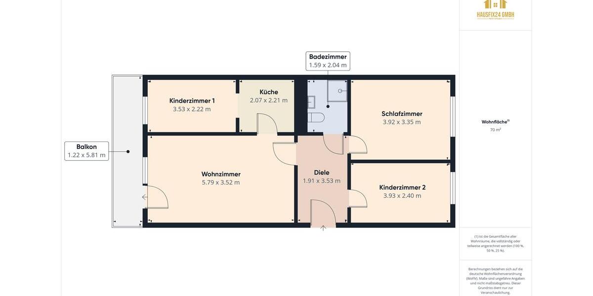 Etagenwohnung Oschersleben (Bode) - 4 Zimmer, 70 m&sup2;, 476&euro; | Angebot:26692659