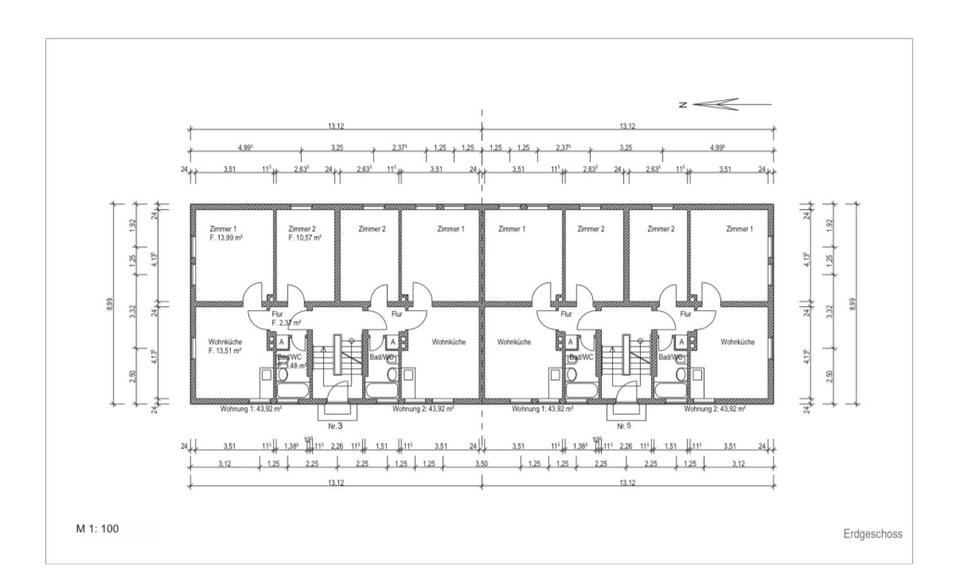 Etagenwohnung Eschwege - 2 Zimmer, 45 m&sup2;, 600&euro; | Angebot:24184034