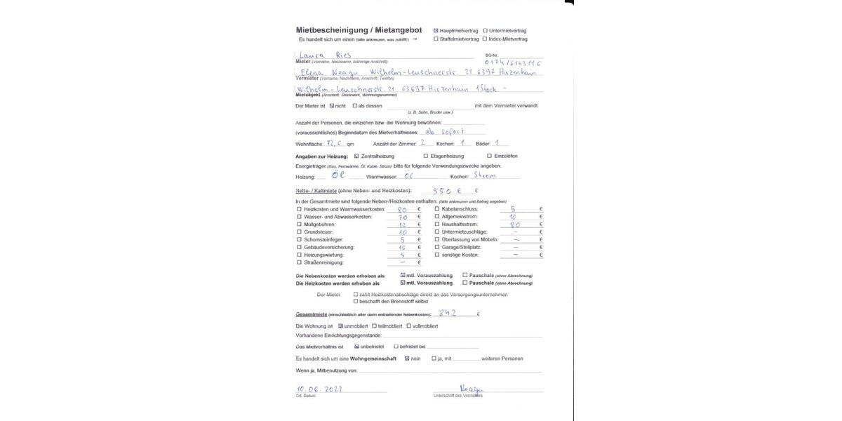 Etagenwohnung Hirzenhain - 2 Zimmer, 62 m&sup2;, 580&euro; | Angebot:26560719