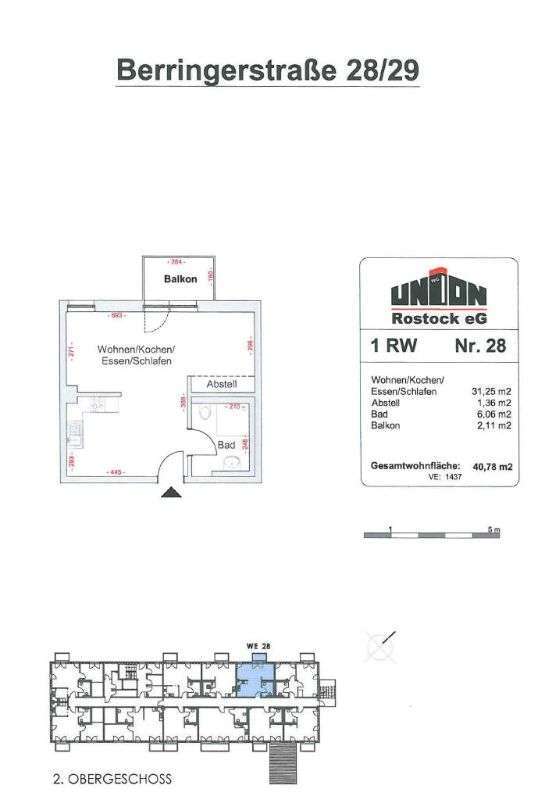 Wohnung zum Mieten in Rostock 347 € 40.78 m²