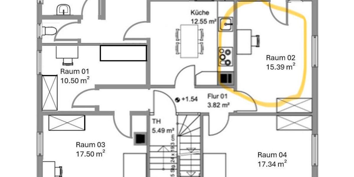Etagenwohnung Neuried - 4 Zimmer, 16 m&sup2;, 330&euro; | Angebot:26041299