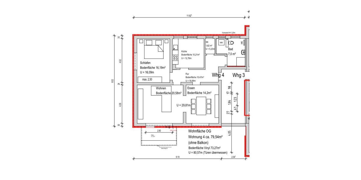 Etagenwohnung Simmern/Hunsrück Hunsrück - 3 Zimmer, 82 m&sup2;, 683&euro; | Angebot:25181123