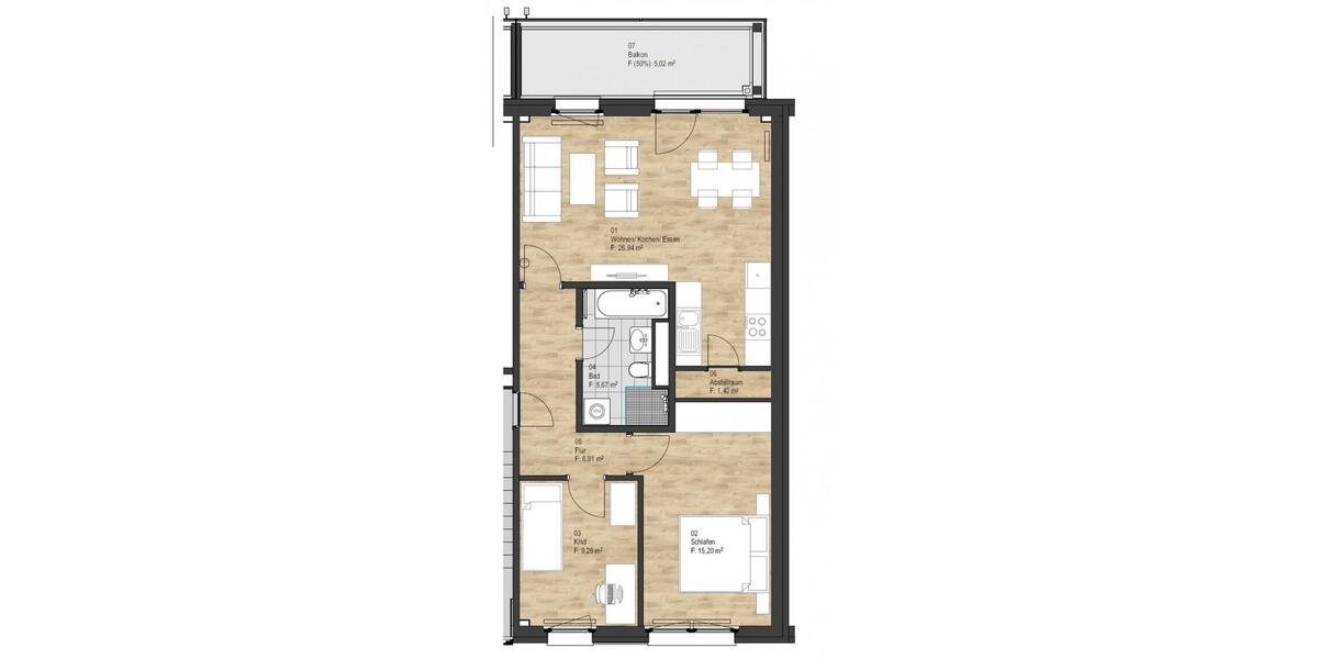 Erdgeschoßwohnung Limbach-Oberfrohna Oberfrohna - 3 Zimmer, 70 m&sup2;, 532&euro; | Angebot:21566573