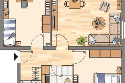 Wohnung Flensburg Fruerlund - 3 Zimmer, 66 m&sup2;, 639&euro; | Angebot:24533973