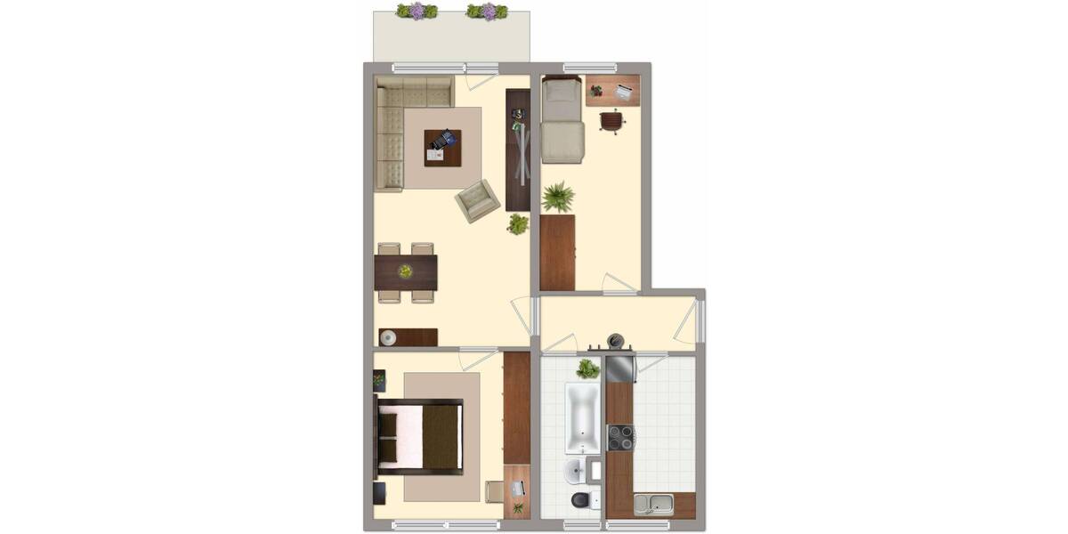 Etagenwohnung Altenburg Südost - 3 Zimmer, 59 m&sup2;, 335&euro; | Angebot:26741635