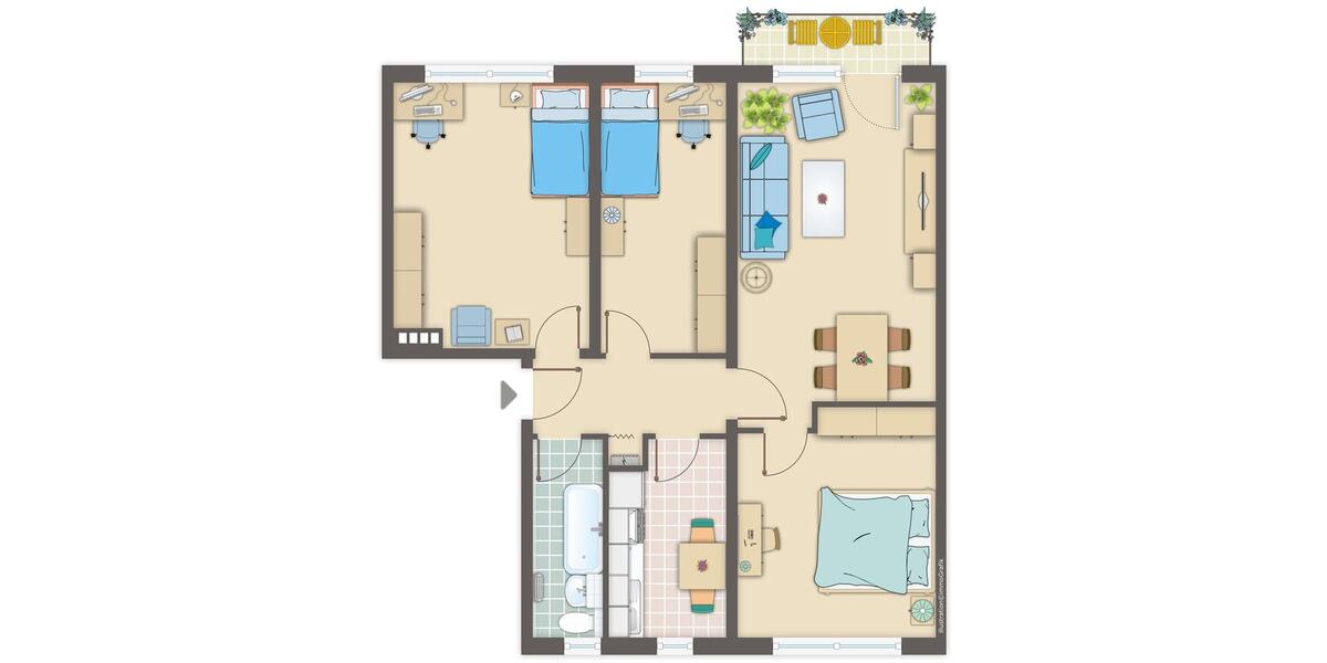 Etagenwohnung Jessen (Elster) - 4 Zimmer, 74 m&sup2;, 409&euro; | Angebot:17307947