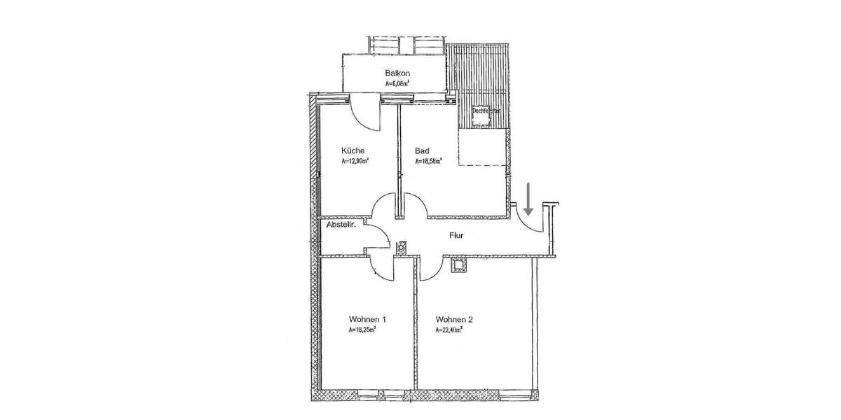 Dachgeschoßwohnung Mittweida - 2 Zimmer, 76 m&sup2;, 550&euro; | Angebot:24598526